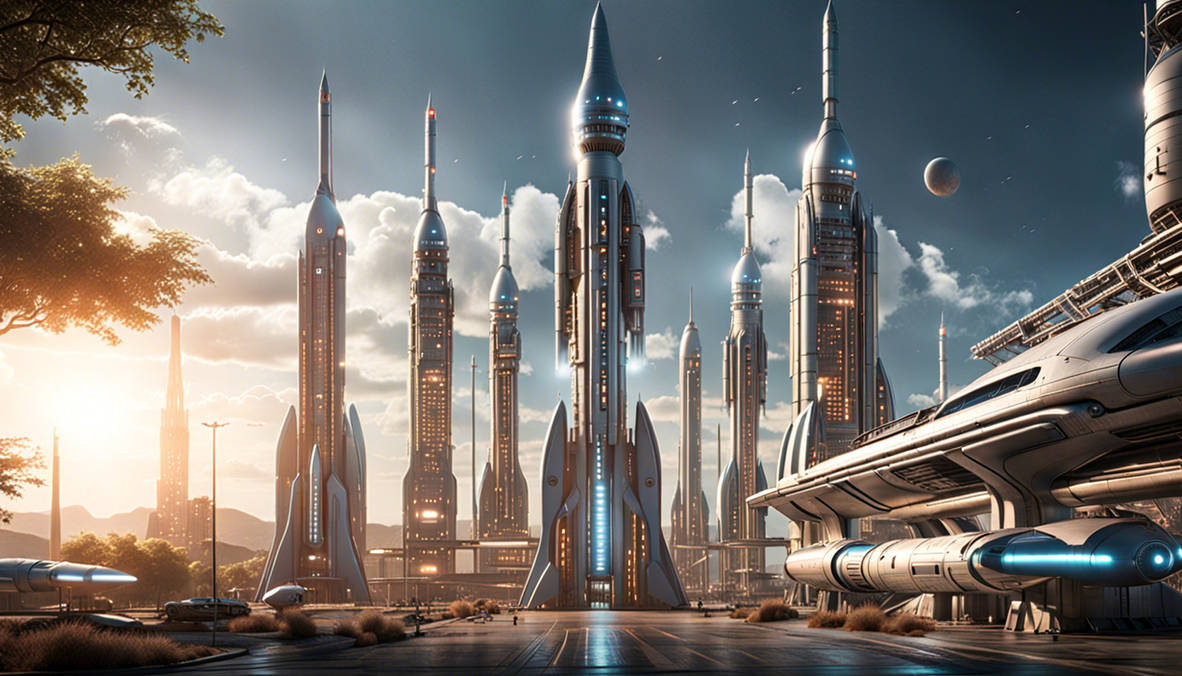 Future City Rockets Sci-Fi Rocket City by Roadkill205 on DeviantArt