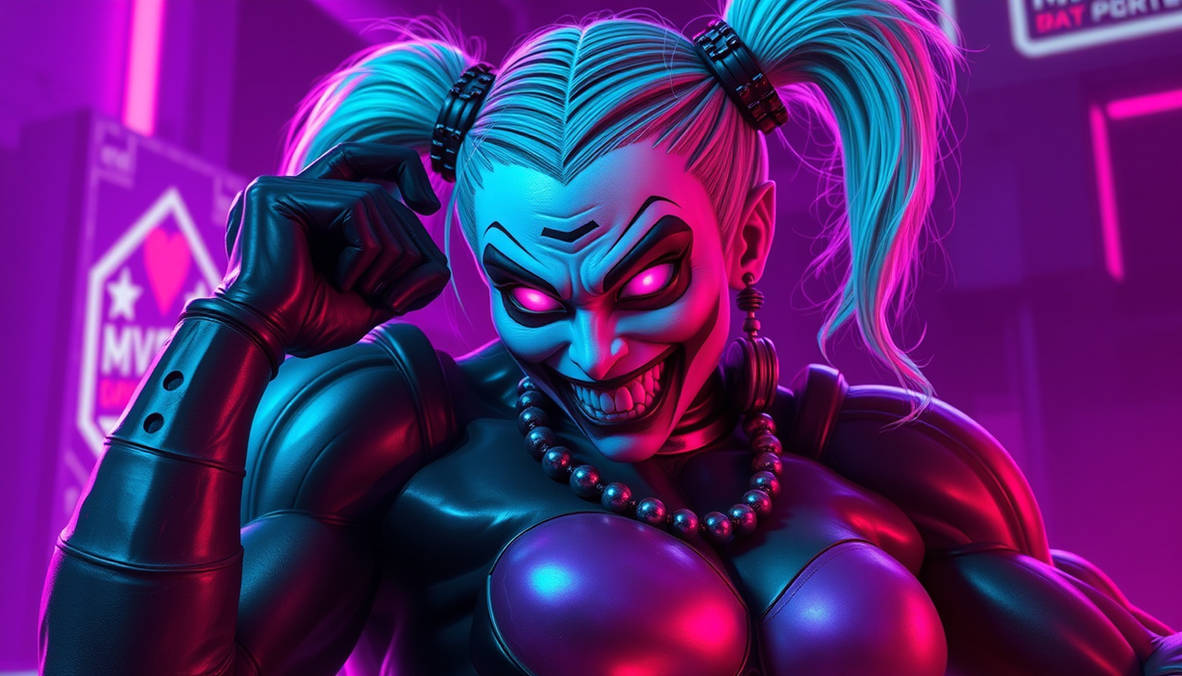 Cyberpunk Hyper Muscle Monster Darth Harley Quinn