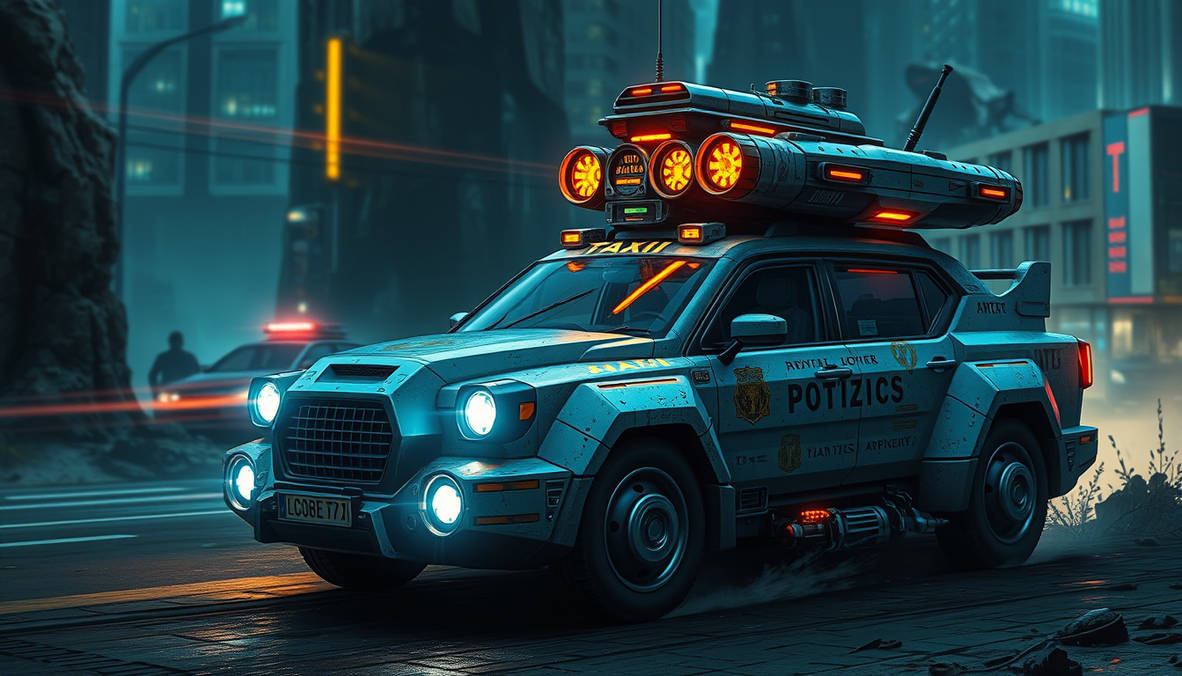Futuristic Sci-Fi Armored Taxi