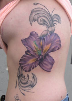 Purple flower on ribs