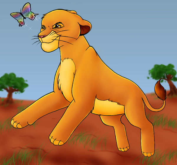 Simba Chasing Simba chasing a butterfly by Sabientje on DeviantArt