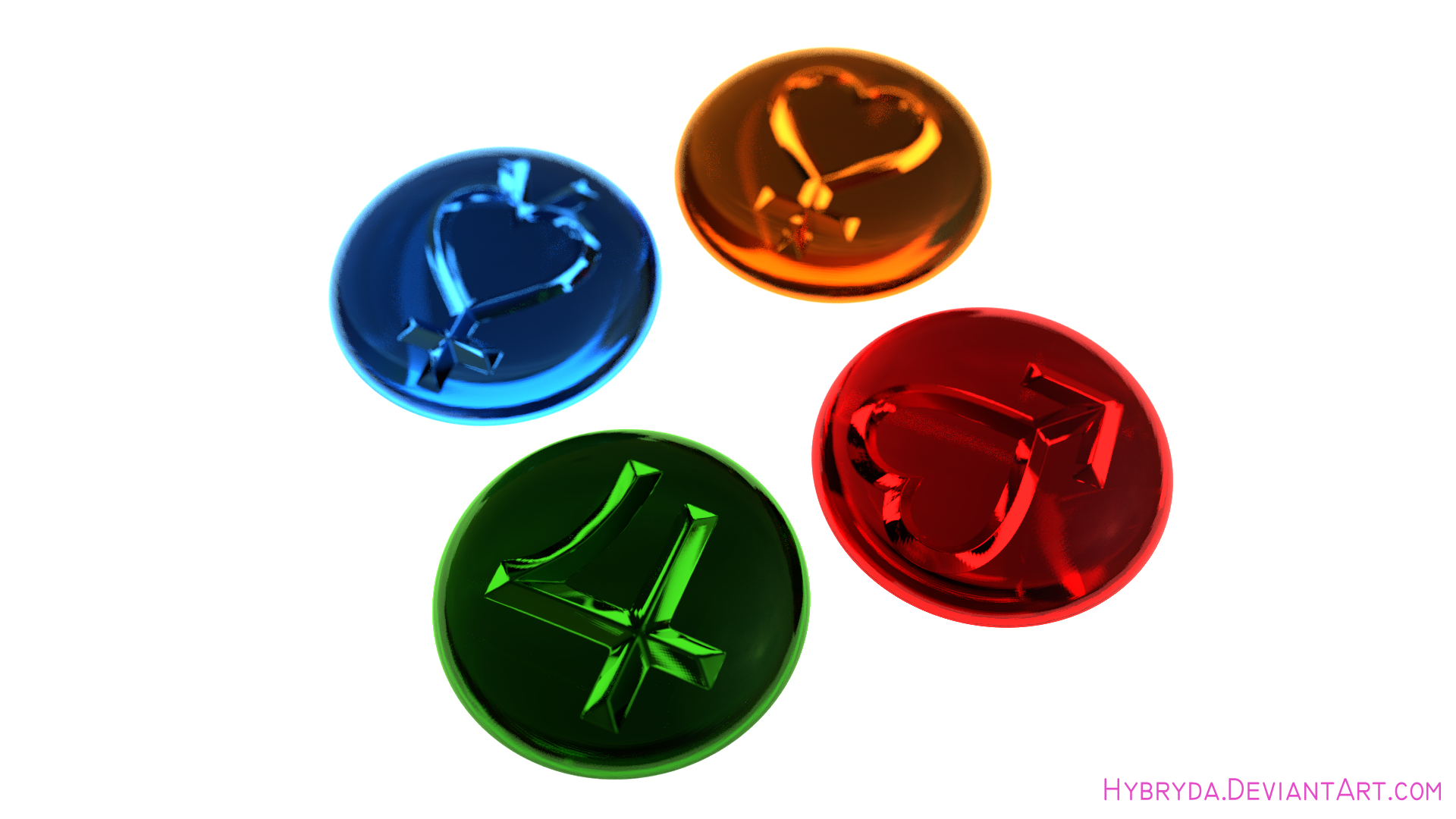 3D Moon - Inner Senshi round brooches