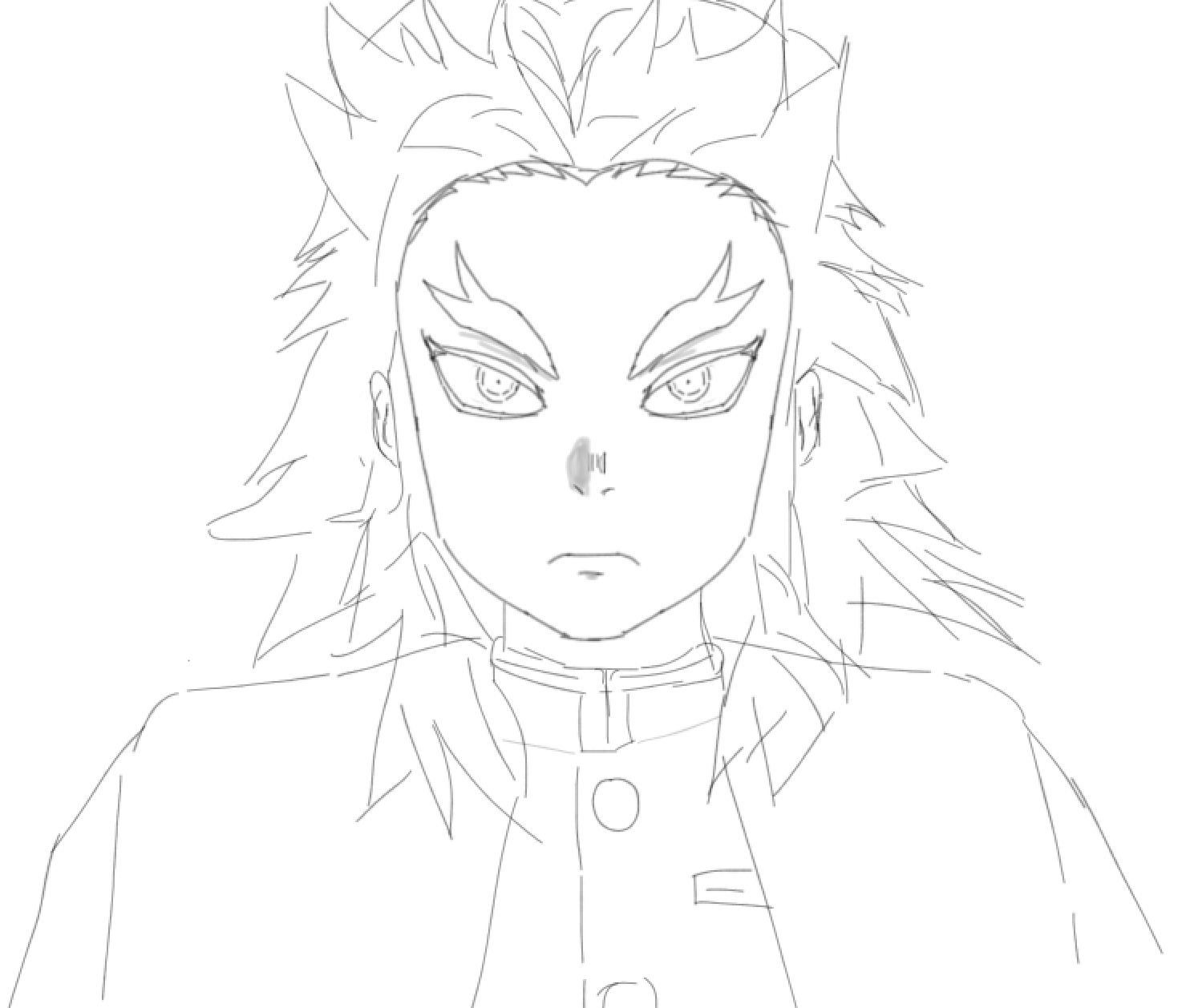 Sketch Rengoku Kimetsu No Yaiba, Demon Slayer.