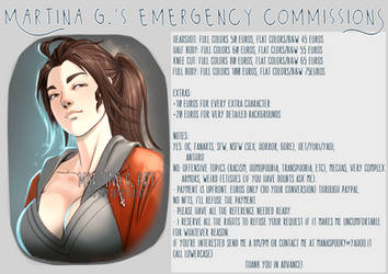 .Martina G. EMERGENCY COMMISSIONS - OPEN.