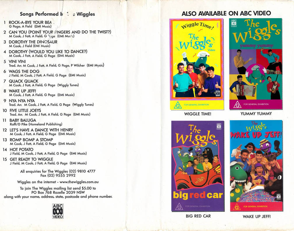 Vhs Cover Inlay The Wiggles Wiggledance! VHS inlay by wigglescommedian1999 on DeviantArt