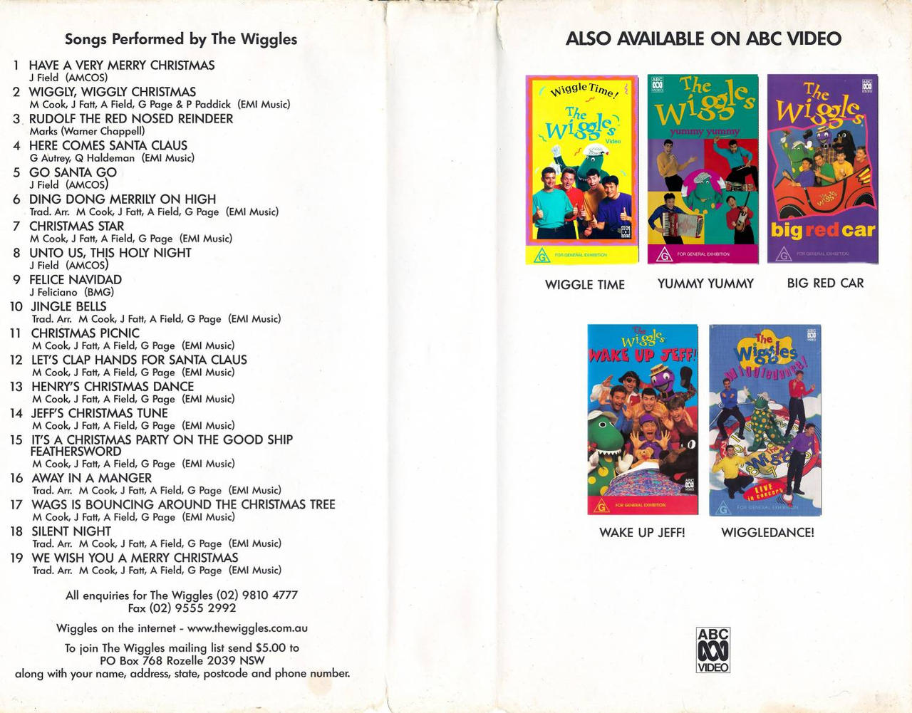 Vhs Cover Inlay The Wiggles Wiggly Wiggly Christmas VHS inlay by wigglescommedian1999 ...