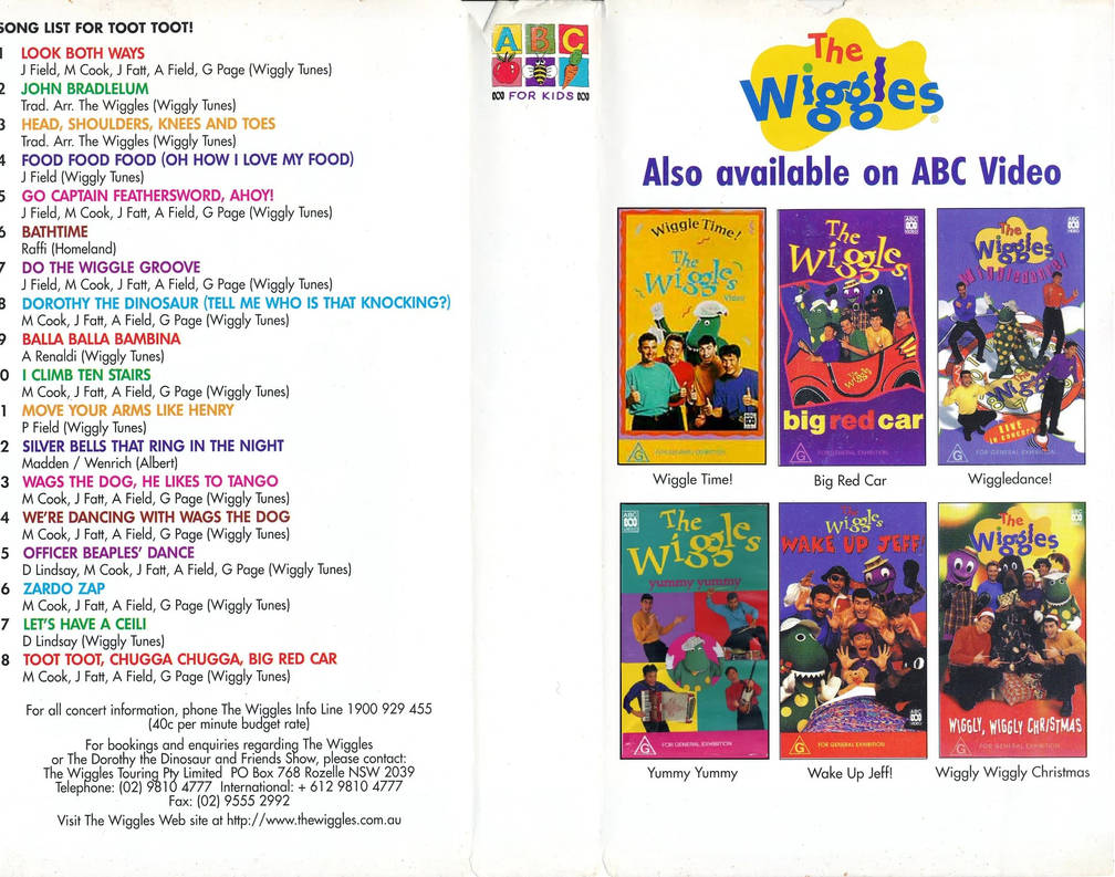 Vhs Cover Inlay The Wiggles Toot Toot (1998) VHS Inlay by wigglescommedian1999 on ...