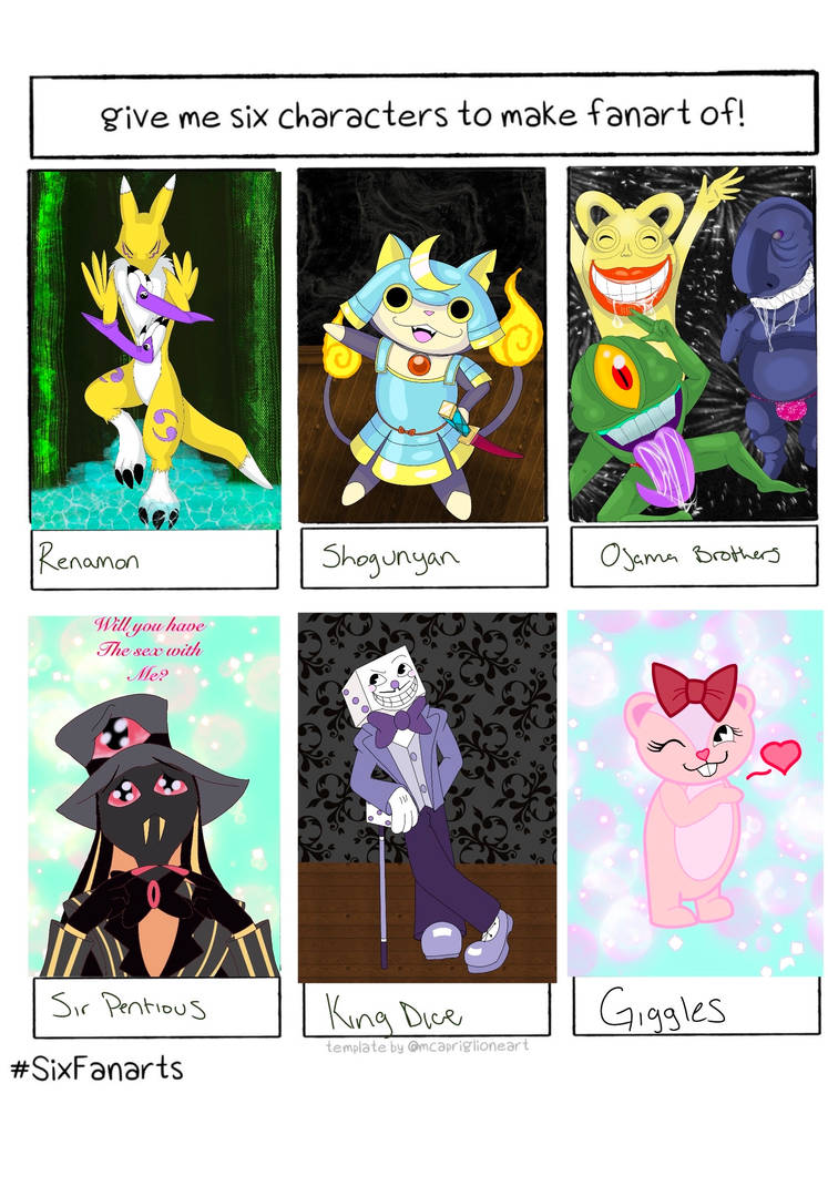 Deviantart Write Challenge Completed Six Fanarts Challenge Sheet by NekoXie on DeviantArt