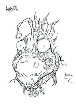 Murloc bust sketch/lineart