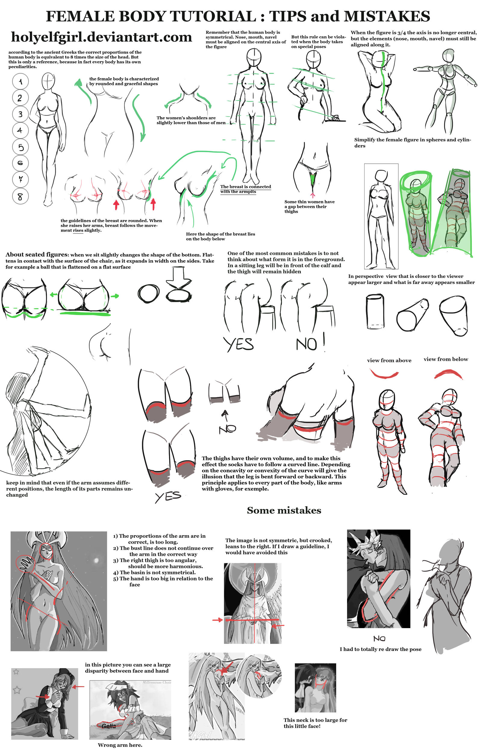 Female body tutorial: Tips and mistakes by HolyElfGirl on DeviantArt