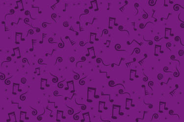 Purple Music Notes Background 