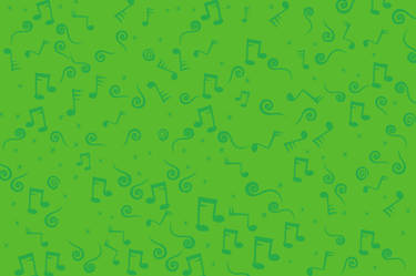 Lime Green Musical Notes Background