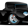 Black Hot Rod Coupe Cartoon