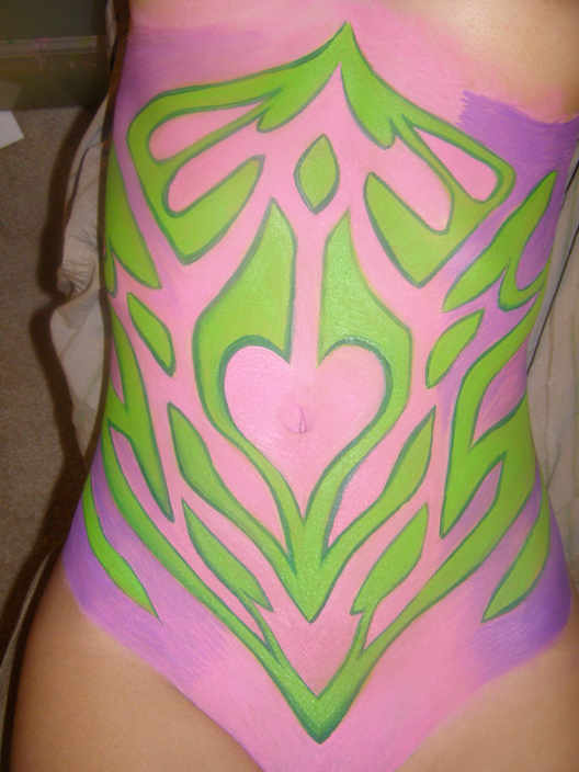 Painting in progress body Category:Topless standing