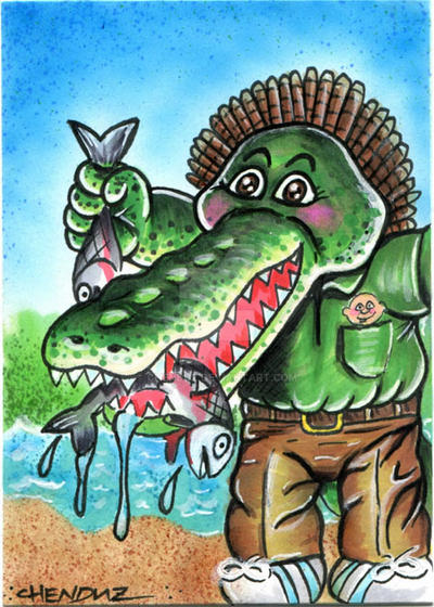 2014 Garbage Pail Kids OS3 Ali Gator sketch card