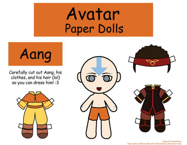 Aang Paper Doll