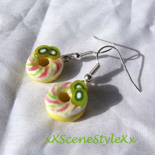 Kiwi Donut Earrings