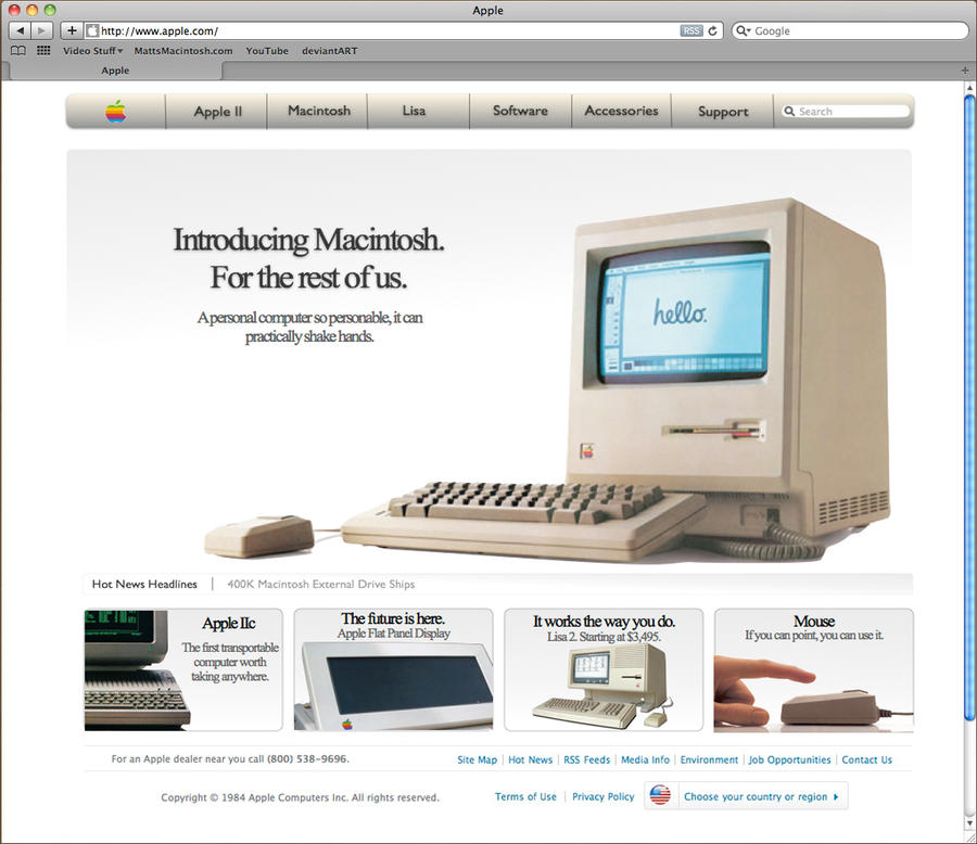 1984 Apple Homepage