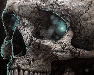 Aqua glow skull