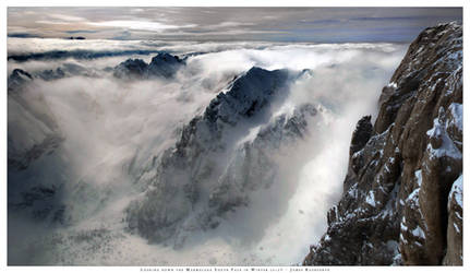 Looking down the Marmolada South Face in Winter by JamesRushforth