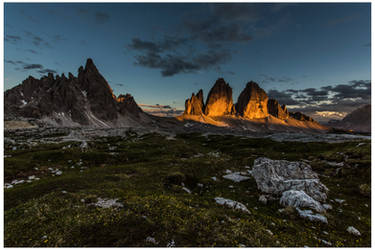 Last light at the Tre Cime di Lavaredo