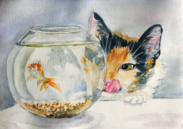 Lusia and gold fish