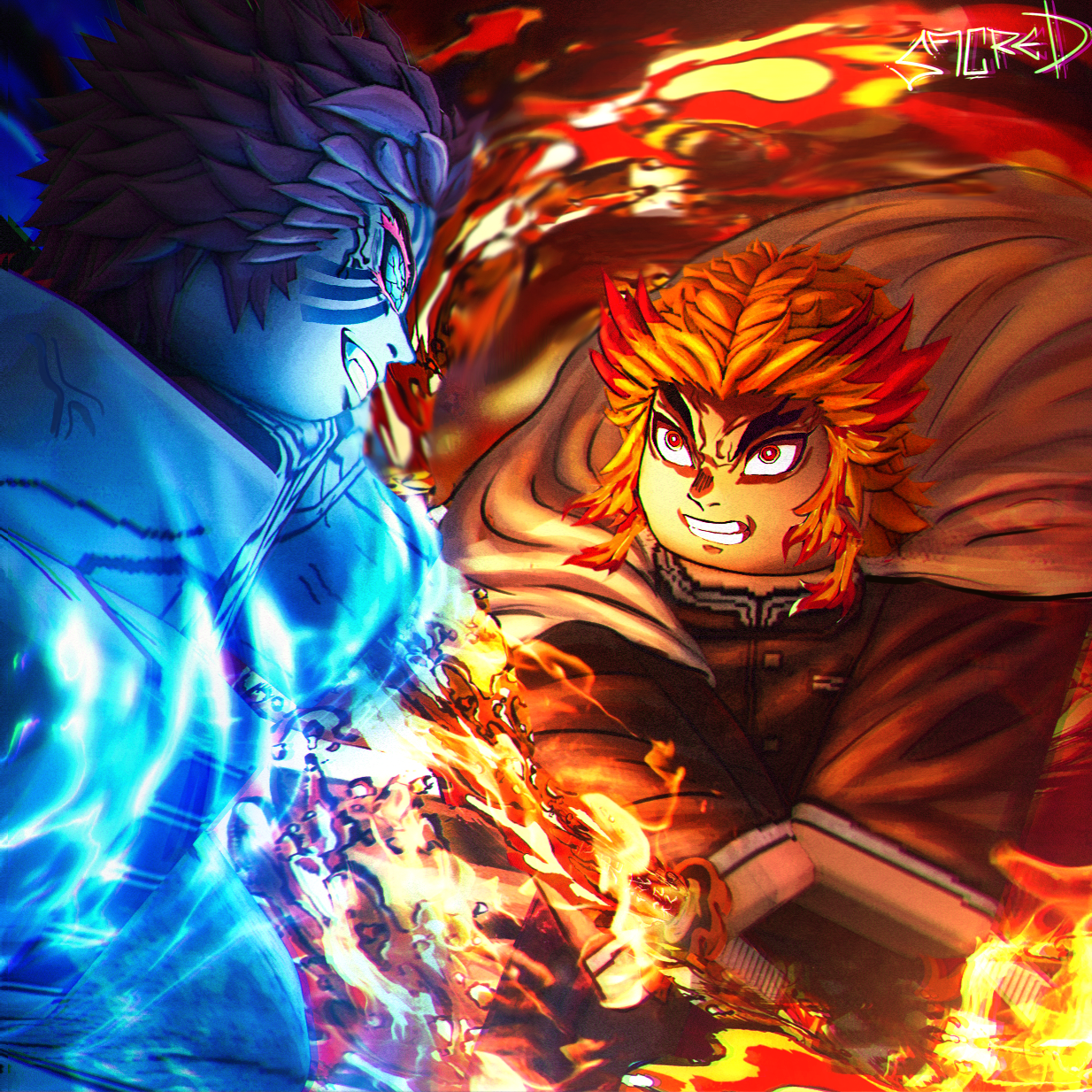 Rengoku Vs Akaza By Hisokadesigns On Deviantart Rengoku Vs Akaza By Hisokadesigns On Deviantart
