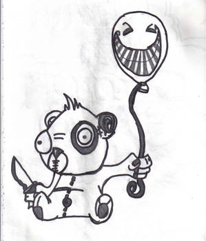Emo Bear With Demonic Ballon