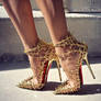Golden Barbed Wire Heels Shoes Project JcL 2024