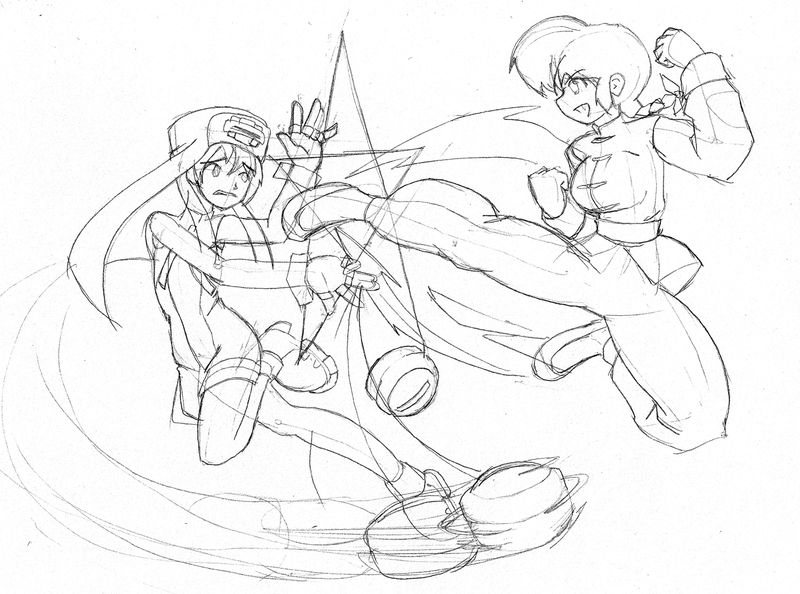 Sketch Rbl Bridget vs Ranma chan sketch by KojiroBrushard by RBL-M1A2Tanker on ...