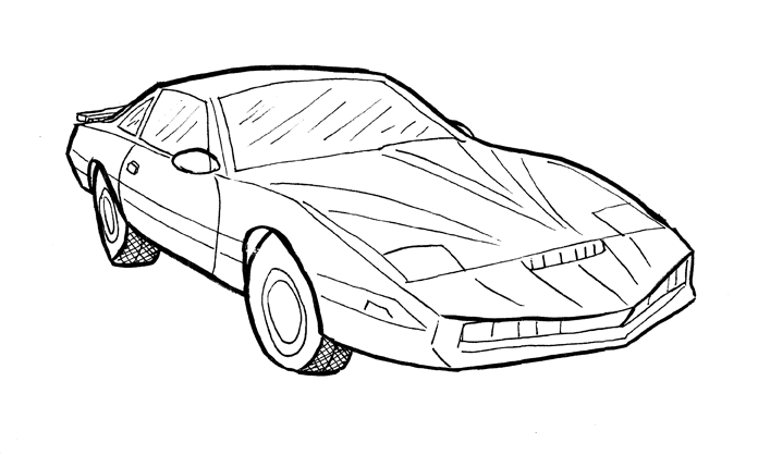 how to draw kitt from knight rider - wirearttutorialsimple