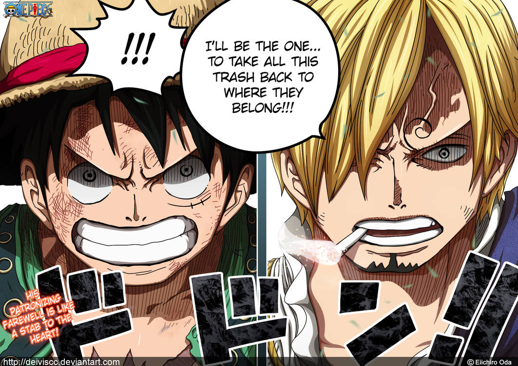 One Piece 843 - Luffy vs Sanji by DEIVISCC on DeviantArt