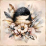 Oiseau parmi les Fleurs
