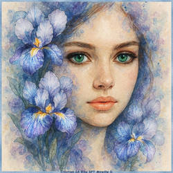 Iris Portrait Aquarelle