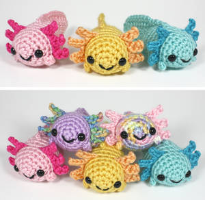 Colorful Crocheted Axolotls