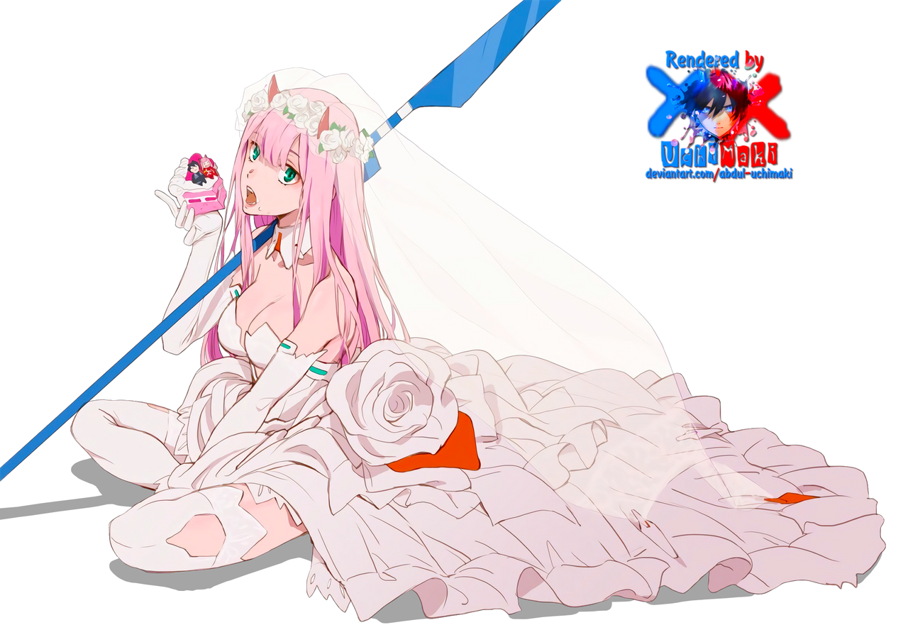 Zero Two Wedding Dress Strelizia Cake v2 Render by AbdulUchiMaki on