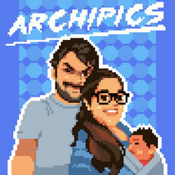 Pixel art family portrait