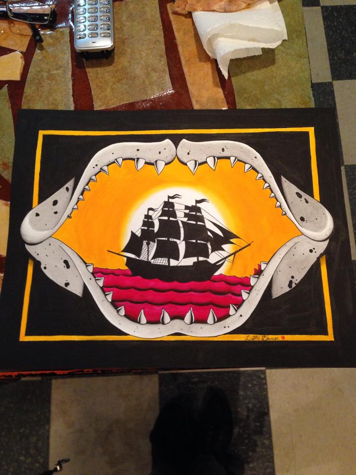 Shark Jaw/ Pirate ship Silhouette