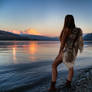 Young Native Girl With Wolf Skin