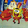 Spongebob and friends getting ready for performanc