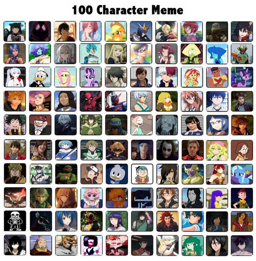 My 100 Favorite Characters by rainbine94 on DeviantArt