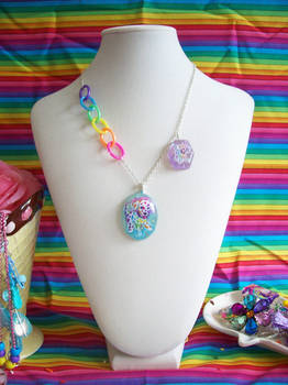 Rainbow Dalmation Necklace