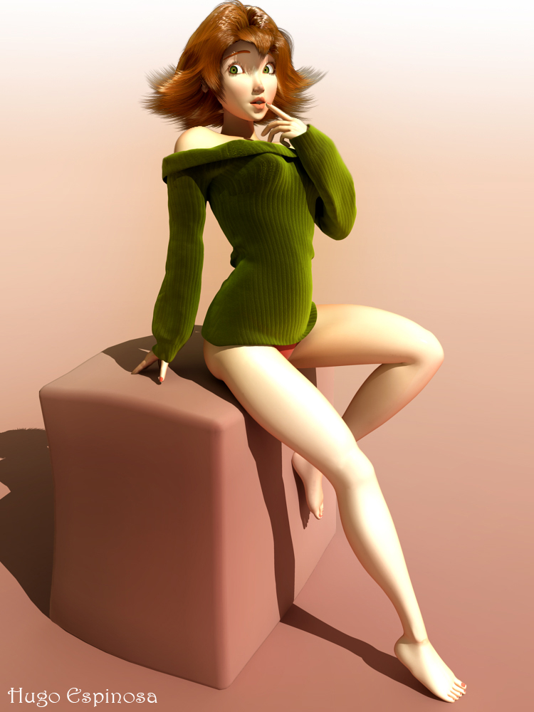 Green Sueter Pin-Up