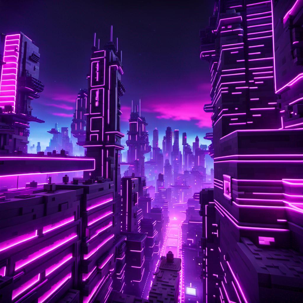 Neon Rave Minecraft Minecraft Neon City by RTLC on DeviantArt