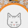 Cute Kitten Face Embroidery Cross Stitch Pattern