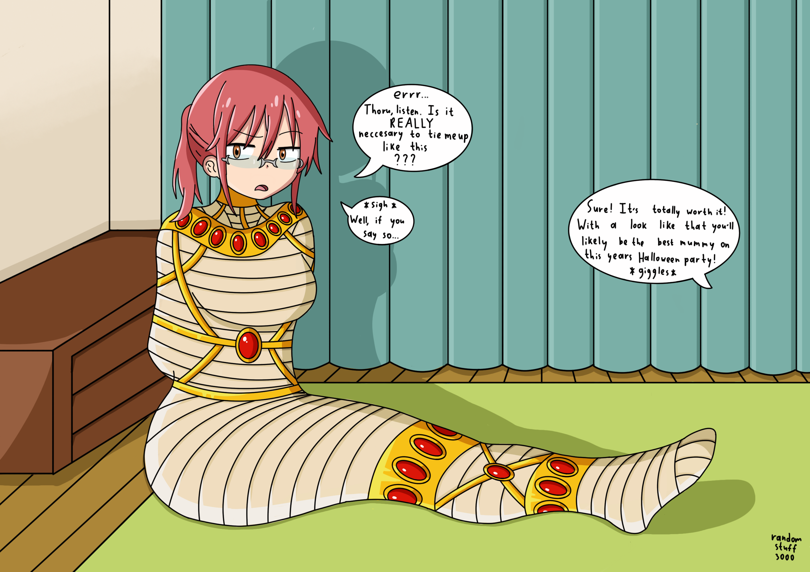 Deviantart Request From Randomstuff3000 Miss Kobayashi mummified by randomstuff3000 on DeviantArt