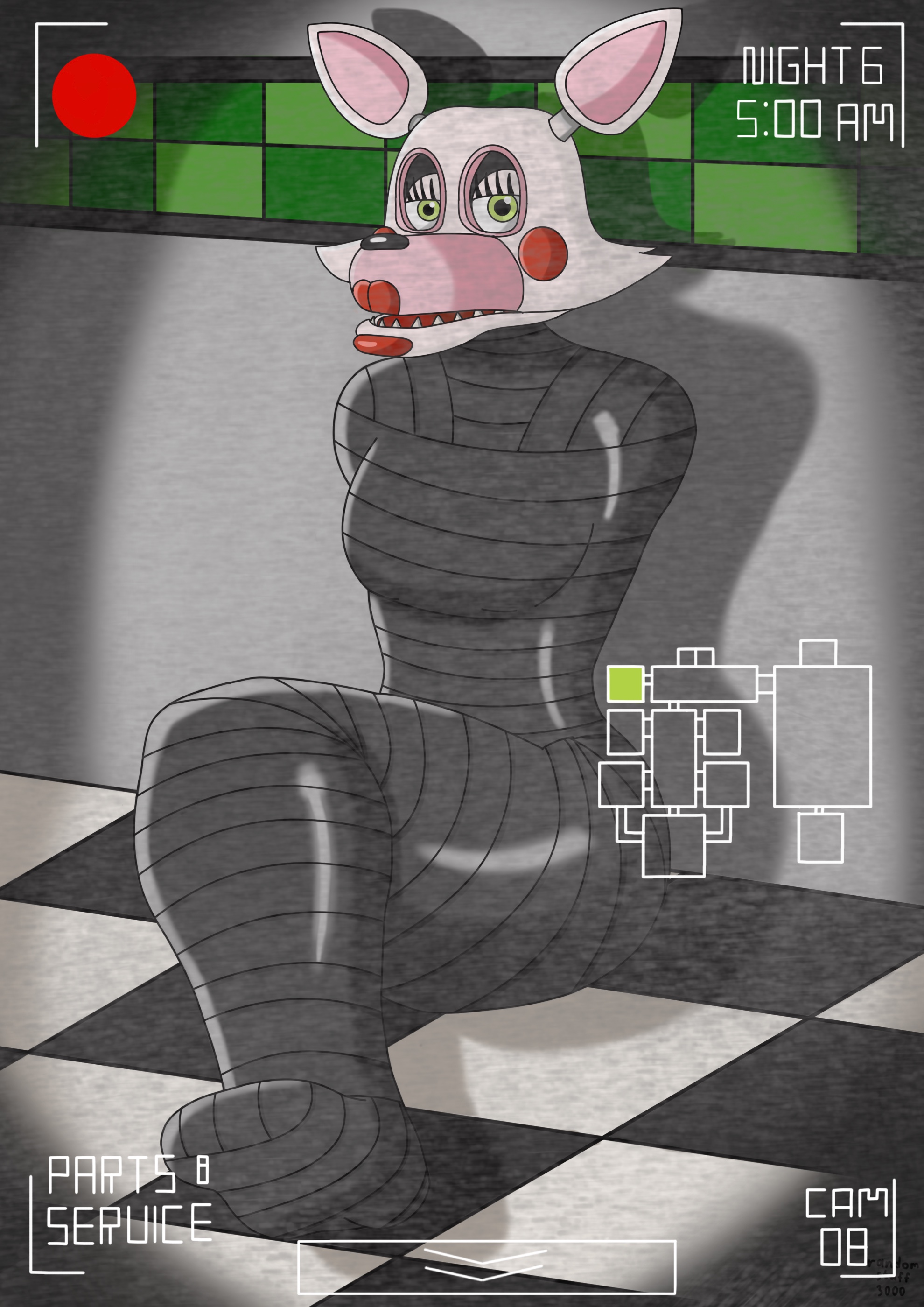 Deviantart Request From Randomstuff3000 Mangle wrapped up in black tape by randomstuff3000 on DeviantArt