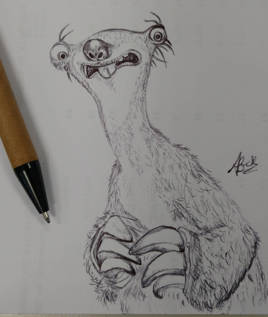 Quick Sketch Of Sid, The Sloth By Winchestersk On Deviantart