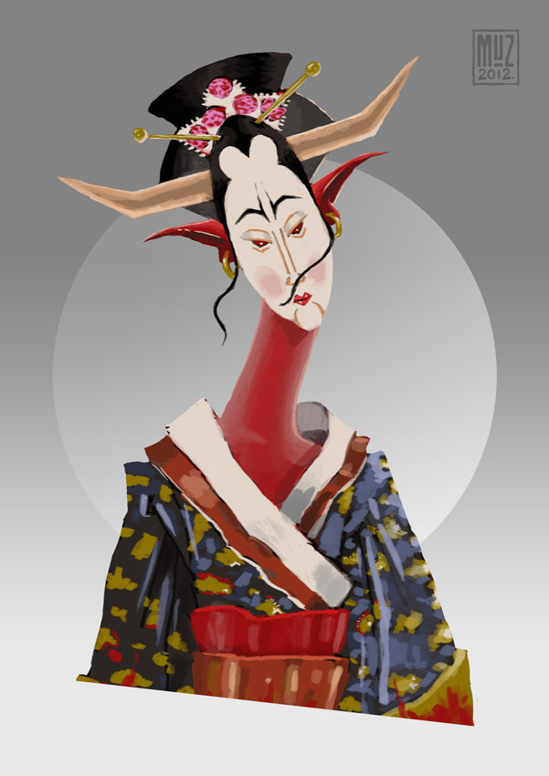 demon geisha chick