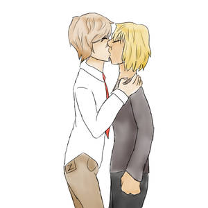 Light and Mello simple kiss